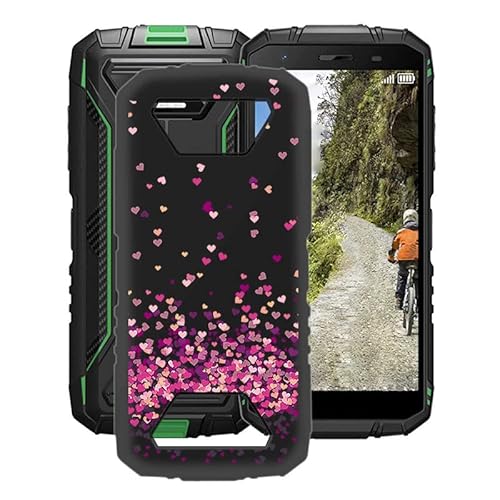 TREBAM Schwarz Stoßfest Hülle für Doogee S41 (5.50 Zoll), Ultradünne Anti-Kratzen Handyhülle Cover Weiches Silikon Schutzhülle Tasche für Doogee S41 - Rotes Herz von TREBAM