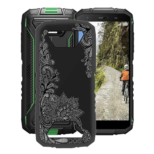 TREBAM Schwarz Stoßfest Hülle für Doogee S41 (5.50 Zoll), Ultradünne Anti-Kratzen Handyhülle Cover Weiches Silikon Schutzhülle Tasche für Doogee S41 - Schwarze Rose von TREBAM