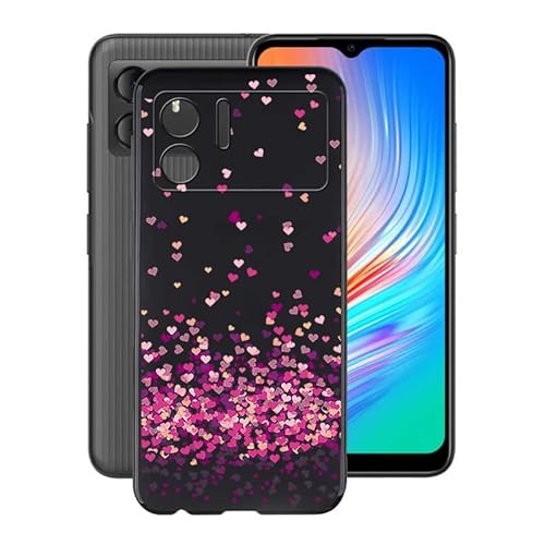 TREBAM Schwarz Stoßfest Hülle für Doogee X98 (6.52 Zoll), Ultradünne Anti-Kratzen Handyhülle Cover Weiches Silikon Schutzhülle Tasche für Doogee X98 - Rotes Herz von TREBAM