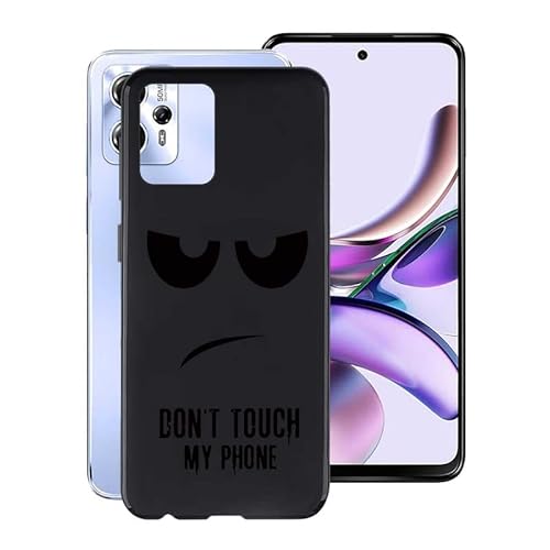 TREBAM Schwarz Stoßfest Hülle für Motorola Moto G13 (6.5 Zoll), Ultradünne Anti-Kratzen Handyhülle Cover Weiches Silikon Schutzhülle Tasche für Motorola Moto G13 - Große Augen von TREBAM