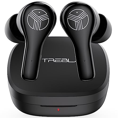 TREBLAB WX8 – True Wireless Earbuds, IPX8 wasserdichte Ohrhörer mit bis zu 28 Stunden Spielzeit, Bluetooth 5.1, Touch-Steuerung und Geräuschisolierung, USB-C-Anschluss, Schwarz von TREBLAB