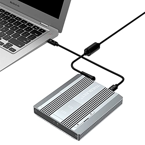 USB C 40 Gbit/s M.2 NVMe SSD-Gehäuse mit zwei Steckplätzen, kompatibel mit Thunderbolt 3, Thunderbolt 4 von TREBLEET