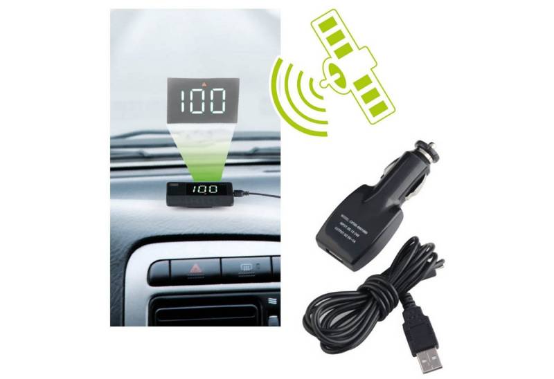 TREBS Head Up Display 99742, 1-tlg., präzise per GPS mit Geschwindigkeitswarnung, inkl. Projektionsfolie von TREBS