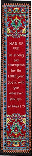 Christliches Lesezeichen aus gewebtem Stoff, Motiv: Mann Gottes, Gott ist mit dir, traditionelles türkisches gewebtes Design, flexibles Erinnerungsvers Lesezeichen Geschenk Christliches Lesezeichen aus gewebtem Stoff, Motiv: Mann Gottes, Gott ist mit dir, traditionelles türkisches gewebtes Design, flexibles Erinnerungsvers Lesezeichen Geschenk von TREE OF LIFE REV. 22:14