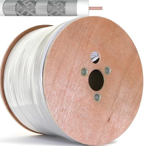 500m 135dB 5-Fach geschirmt Koaxialkabel Koax Sat Kabel Antennenkabel für DVB-S / S2, DVB-C, DVB-T,BK Anlagen, TV Cable, Full HD, UHD,4K,8K von TRENDSKY