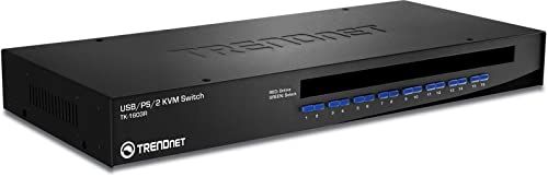 TRENDnet TK-1603R 16-Port-Rackmount-USB-KVM-Switch, VGA- und USB-Anschluss, unterstützt USB und PS / 2, Auto-Scan, Gerätemonitor, Sound-Feedback TRENDnet TK-1603R 16-Port-Rackmount-USB-KVM-Switch, VGA- und USB-Anschluss, unterstützt USB und PS / 2, Auto-Scan, Gerätemonitor, Sound-Feedback von TRENDnet