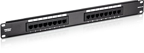 TRENDnet 16-Port Kat5/5e Ungeschirmtes Patchpanel, Zertifiziert 100Mhz KAT5e für Kupfer Gigabit Ethernet, TC-P16C5E von TRENDnet