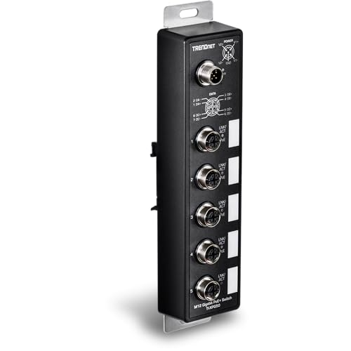 TRENDnet 5-Port Industrial EN50155 M12 Gigabit PoE+ Railway Switch, TI-XPG50 TRENDnet 5-Port Industrial EN50155 M12 Gigabit PoE+ Railway Switch, TI-XPG50 von TRENDnet