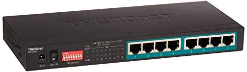 TRENDnet 8-Port Gigabit Long Range Poe+ Switch, TPE-LG80, 65 W Poe Budget, Ethernet/Netzwerk Switch, Long Range Poe+ Verlängert Reichweite bis zu 200 m, 16 Gbps Schaltleistung von TRENDnet