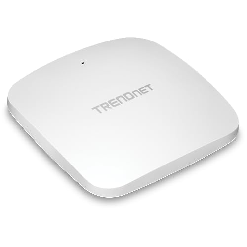 TRENDnet AX3000 Dual Band WiFi 6 PoE+ Access Point, TEW-923DAP, 1 LAN-Port 2,5 GBASE-T PoE+, OFDMA und MU-MIMO-Technologie, 2402Mbps (5Ghz), 573Mbps (2.4Ghz), WPA3 Ecryption, Weiß von TRENDnet