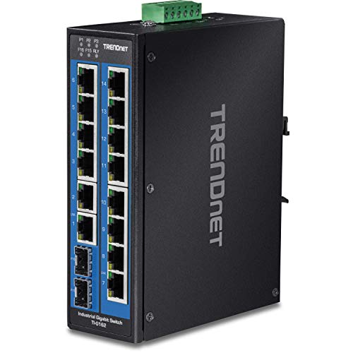 TRENDnet Industrie Switch 16Port Gbit DIN-Rail, TI-G162, schwarz von TRENDnet