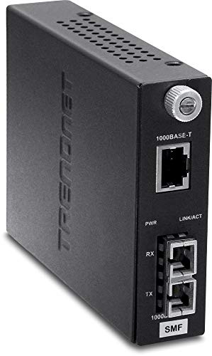 Trendnet TFC-110S20D3i 100Base-TX zu 100Base-FX intelligent mit Zweiwellenlängen Singlemode SC Faser Konverter 20 Km/12,4 Meilen schwarz von TRENDnet