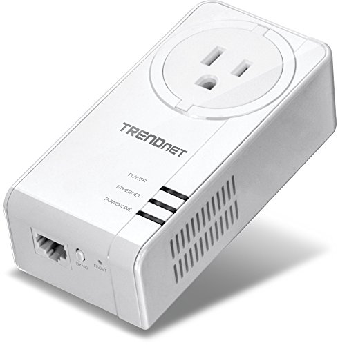 TRENDnet Powerline 1300 AV2 Adapter with Built-in Outlet, Gigabit Port, IEEE 1905.1 & IEEE 1901, Range Up to 300m (984 ft.), TPL-423E von TRENDnet