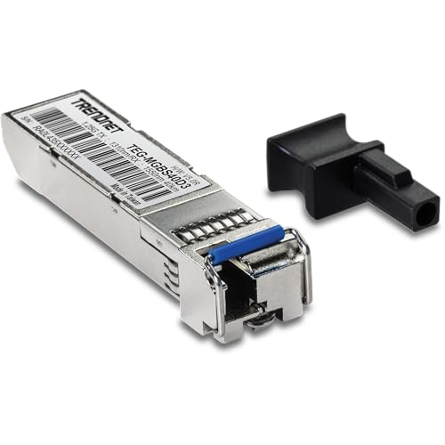 TRENDnet SFP Einzelmodus-LC-Modul mit doppelter Wellenlänge 1310/1550, Version v4.0R, Kompatibel mit standard SFP-Steckplätzen, Bis zu 40km (24.9 Meilen), TEG-MGBS40D3 von TRENDnet