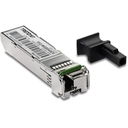 TRENDnet SFP Einzelmodus-LC-Modul mit doppelter Wellenlänge 1550/1310, Version v4.0R, Kompatibel mit standard SFP-Steckplätzen, Bis zu 40km (24.9 Meilen), TEG-MGBS40D5 von TRENDnet