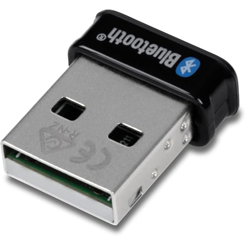 TRENDnet TBW-110UB Micro Bluetooth 5.0 USB Adapter, unterstützt Basic Rate (BR), Bluetooth Low Energy (BLE), Enhanced Data Rate (EDR), 100m (328ft.) Reichweite, unterstützt Windows OS, Schwarz von TRENDnet