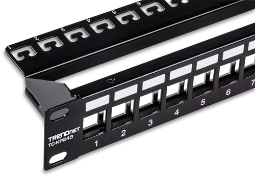 TRENDnet TC-KP24S 24-Port Blank Keystone Shielded 1HE Patch Panel, 1HE 19" Rackmount Gehäuse, schützt vor EMI/RFI Rauschen, empfohlen mit TC-K06C6A Cat6A Keystone Buchsen (separat erhältlich) TRENDnet TC-KP24S 24-Port Blank Keystone Shielded 1HE Patch Panel, 1HE 19" Rackmount Gehäuse, schützt vor EMI/RFI Rauschen, empfohlen mit TC-K06C6A Cat6A Keystone Buchsen (separat erhältlich) von TRENDnet