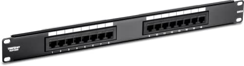 TRENDnet TC-P16C6 16-Port Kat6 Ungeschirmtes Patchpanel, Kompatibel mit Kat 3/4/5/5e/6 Kabel von TRENDnet