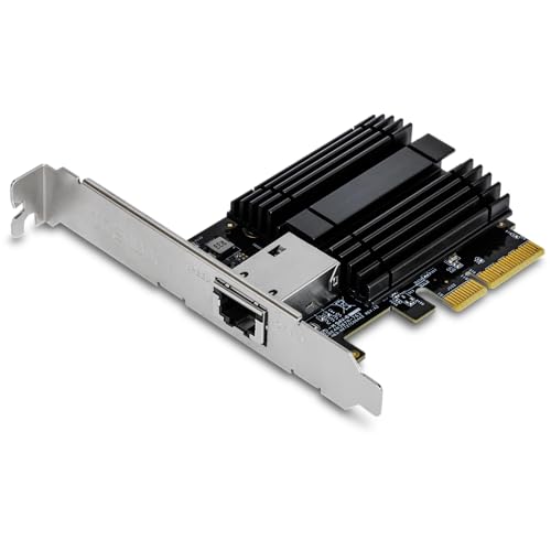 TRENDnet TEG-10GECTX10 Gigabit PCIe Netzwerkadapter, Unterstützt 802.1Q VLAN, Standard- und flache Halteklammern inbegriffen, Windows, Windows Server, Linux, NBase-T von TRENDnet