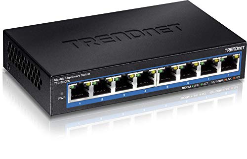 TRENDnet TEG-S80ES 8-Port Gigabit EdgeSmart Switch, Desktop Switch, Wandmontierbar, Kompakt von TRENDnet