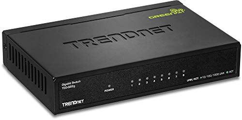 TRENDnet TEG-S82G 8-Port Gigabit GREENnet Switch, Ethernet Splitter, 10/100/1000 Mbps, Lüfterlos, 16 Gbps Schaltkapazität, Metallgehäuse, Plug & Play von TRENDnet