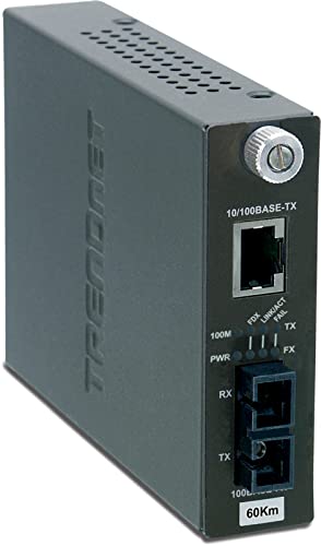 TRENDnet TFC-110S60i Intelligent 10/100Base-TX zu 100Base-FX 100Base-FX Einzelmodus Glasfaserkonverter (60km / 37.3 Meilen) von TRENDnet