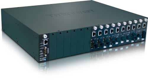 TRENDnet TFC-1600 16-Bay, Hot-Swap-fähiges Glasfaser-Konverter-Chassis-System, Steckplatz für bis zu 16 Medienkonverter der TFC-Serie, Fast Ethernet RJ45 von TRENDnet