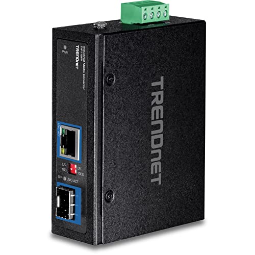 TRENDnet TI-F11SFP Gehärteter Industrieller 100/1000 Base-T zu SFP Medienkonverter, DIN-Schiene/Wandhalterung, Multi oder Single Mode Fiber, Netzteil separat erhältlich von TRENDnet