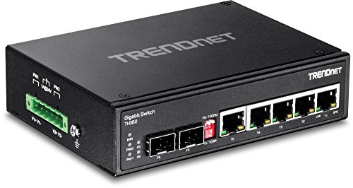 TRENDnet TI-G62 6-Port Gehärteter Industrieller Gigabit DIN-Schiene Switch, 12 Gbps Schaltkapazität, Gehärteter Metall-Switch der Schutzklasse IP30 (-40 bis 167 ºF) von TRENDnet