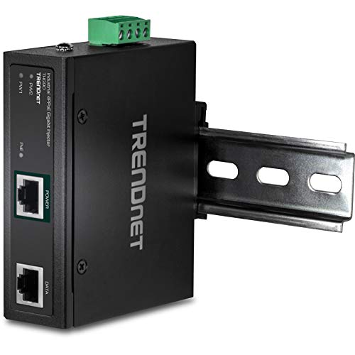 TRENDnet TI-IG90 Gehärteter 90-W-Industrie-Gigabit-4-Ppoe-Injektor, 4-Paar-Power-Over-Ethernet, Poe (15,4 W), Poe+ (30 W), 4-Ppoe-Leistung (90 W), IP30, DIN-Schienen-/Wandhalterung enthalten von TRENDnet