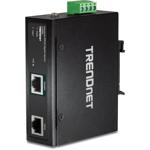 TRENDnet TI-IG90 Gehärteter 90-W-Industrie-Gigabit-4-Ppoe-Injektor, 4-Paar-Power-Over-Ethernet, Poe (15,4 W), Poe+ (30 W), 4-Ppoe-Leistung (90 W), IP30, DIN-Schienen-/Wandhalterung enthalten von TRENDnet