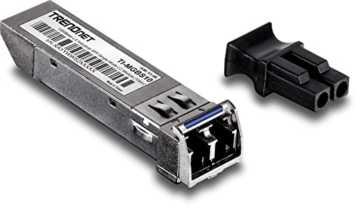 TRENDnet TI-MGBS10 Industrielles Singlemode-SFP-zu-RJ45-LC-Modul (10 km), 1000Base-LX Industrielles SFP, IEEE 802.3z Gigabit Ethernet-kompatibel, Datenraten bis zu 1,25 Gbit/s von TRENDnet