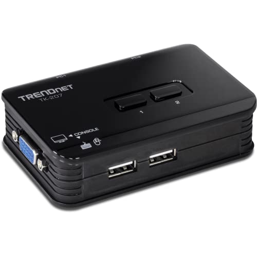 TRENDnet TK-207K 2-Port USB KVM Switch und Kabelsatz, Geräteüberwachung, Auto-Scan, Akustische Rückmeldung, USB 1.1, Windows, Linux, blau TRENDnet TK-207K 2-Port USB KVM Switch und Kabelsatz, Geräteüberwachung, Auto-Scan, Akustische Rückmeldung, USB 1.1, Windows, Linux, blau von TRENDnet