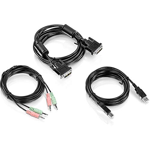 TRENDnet TK-CD10 10 ft. DVI-I-, USB- und Audio-KVM-Kabel-Set (Anschluss eines DVI-Computers an den TRENDnet TK-232DV KVM-Switch, USB-Maus/Tastatur, DVI-I und 3,5 mm Audioanschlüsse) von TRENDnet