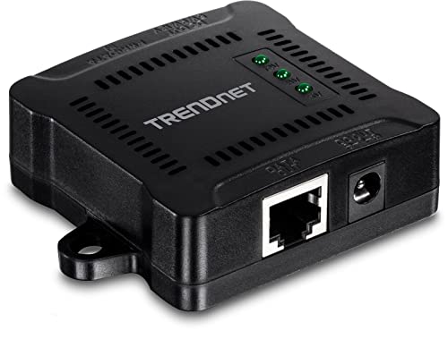 TRENDnet TPE-104GS Gigabit PoE Splitter, Wandmontierbar, Justierbare Ausgangsleistung, PoE betrieben, Schwarz von TRENDnet