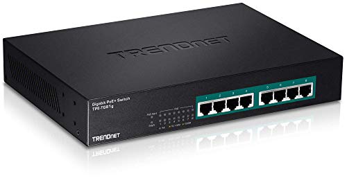 TRENDnet TPE-TG81g 8-Port Gigabit GREENnet PoE+ Switch Rack montierbar, bis zu 30 W je Port und 105 Watt Gesamtleistung von TRENDnet