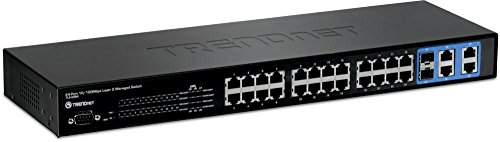 Trendnet TL2-E284 24-facher 10/100 MBit/s Layer-2-Switch mit 4 Gigabit-Ports und gemeinsam genutzten Mini-GBIC-Steckplätzen weiß von TRENDnet