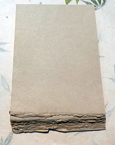 paperfreak: unser UrPapier: HANFpapier 1seitiger Büttenrand schwere Qualität '100gr`Schreibpapier Briefpapier handgeschöpft A4 40 Bogen Bund - hemp paper von TRIBAL PAPER