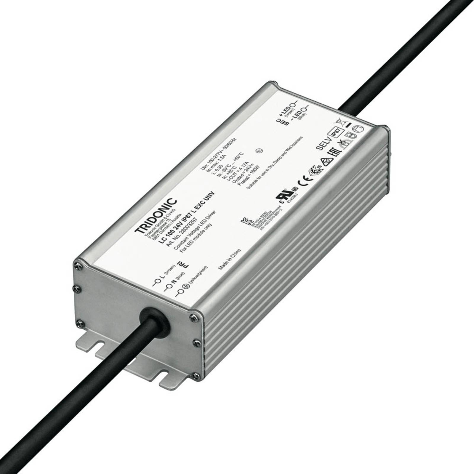TRIDONIC LED-Treiber LC 100W 24V IP67 L EXC UNV von TRIDONIC
