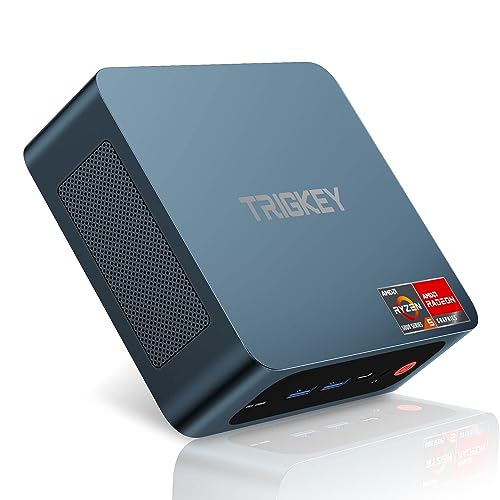 TRIGKEY Mini-PC Ryzen 5 5560 (6C/12T, bis zu 4,0 GHz), 8G DDR4 500G NVMe SSD, DP+HDMI+Typ-C 4K-Ausgang, WiFi-6, BT 5.2, Wake-on-LAN, Automatisches Einschalten, Mini-Desktop-Computer von TRIGKEY