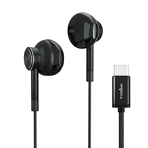 USB C Kopfhörer In Ear Typ C Ohrhörer Hi-Res mit Mikrofon und Lautstärkeregler Kompatibel mit iPad Pro New/MacBook Pro,Huawei P40/P30/Pro/Mate20/10,Xiaomi10/mi9/8/mix,Google Pixel,OnePlus,Sony Xperia von TRILINK