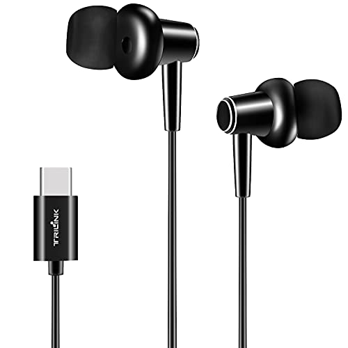USB Typ C Kopfhörer, In-Ear Ohrhörer Kompatibel mit Xiaomi 12/11T Pro,10 10Pro, mi 9, mi 8, 8 se, CC9 Pro, Mix 4, Mix2, Mix2s, Redmi K40/K30/Pro, Note 8t/8/8 Pro/8A, mit Mikrofon und Lautstärkeregler von TRILINK