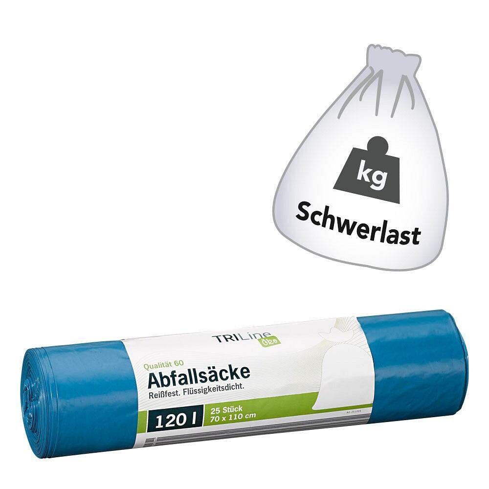 TRILine® Schwerlastsäcke Öko 120,0 l - blau 25 St. von TRILine®