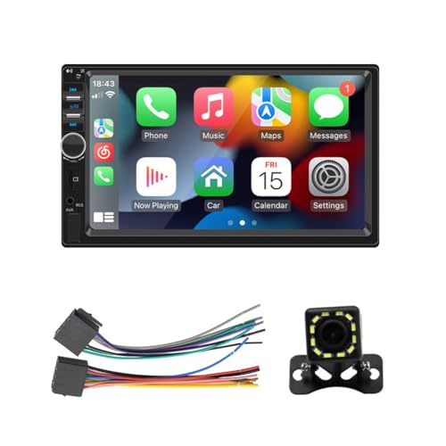 TRITAM 7-Doppel-DIN-Autoradio mit CarPlay und Android Auto Schwarz 7-Autoradio mit Mirror Link, Bluetooth, FM und Rückfahrkamera TRITAM 7-Doppel-DIN-Autoradio mit CarPlay und Android Auto Schwarz 7-Autoradio mit Mirror Link, Bluetooth, FM und Rückfahrkamera von TRITAM