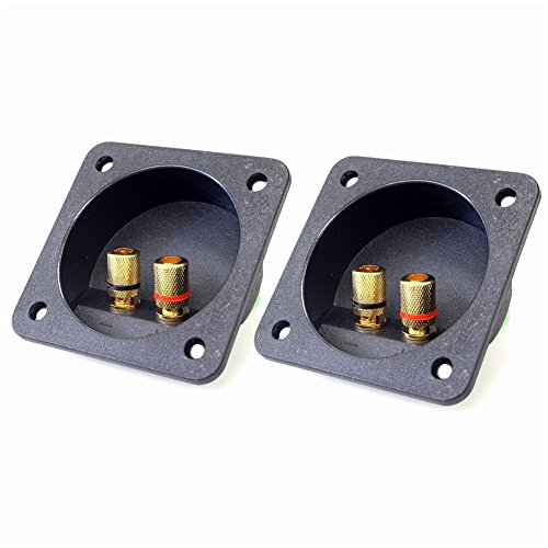 TRITAM DIY Home Auto Stereo Schraubbecher Steckverbinder Subwoofer Stecker 2-Wege Lautsprecher Box Terminal Binding Post, 2 STK. Schwarz von TRITAM