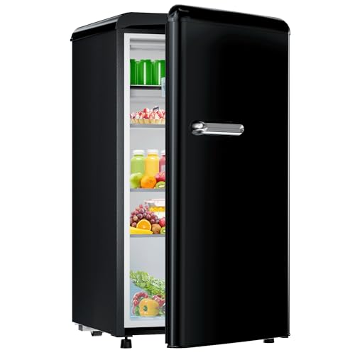 TRIUMPHKEY 80L Kühlschrank, Retro-Design Kleiner Kühlschrank mit Gemüsefach und Gefrierfach, Mono-Tür Kühlschrank Einstellbarem Thermostat, für Wohnheim, Büro, Schlafzimmer, schwarz TRIUMPHKEY 80L Kühlschrank, Retro-Design Kleiner Kühlschrank mit Gemüsefach und Gefrierfach, Mono-Tür Kühlschrank Einstellbarem Thermostat, für Wohnheim, Büro, Schlafzimmer, schwarz von TRIUMPHKEY