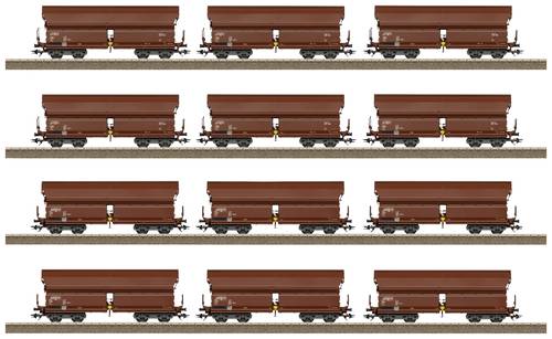 TRIX H0 24968 H0 12er-Set Schwenkdachwagen Tals 968 der DB von TRIX H0