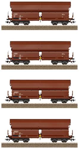 TRIX H0 T24968 H0 4er-Set Schwenkdachwagen Tals 968 der DB von TRIX H0
