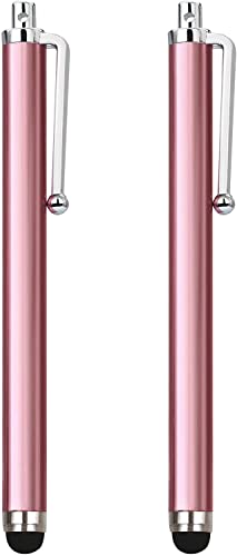 2 x rosa Smartphone-Stifte, Silikonspitze für Touchscreen-Geräte, kompatibel mit Tablets, Handys, Laptops, iPads, iPhones, Samsung Galaxy Note Geräte/Tablets, Android, Kindle Fire von TRIXES