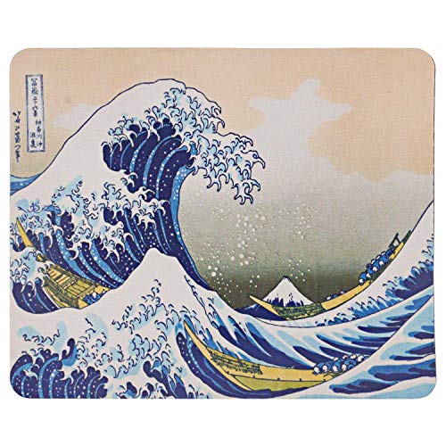 TRIXES Mauspad mit Motiv 'Die große Welle vor Kanagawa' von Katsushika Hokusai Mausmatte 21,6 cm x 17,8 cm von TRIXES